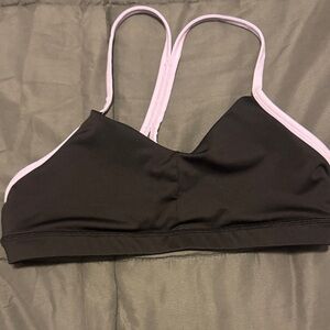Elegant Black and Pink Sports Bra